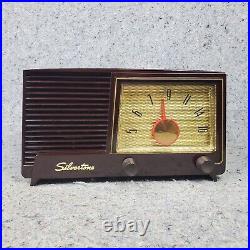 Vintage Silvertone Tube Radio 3004 AM Tabletop Bakelite 1950s MCM Sears Works