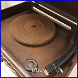 Vintage Silvertone Tube Radio & Turntable Wood Case Power Tested