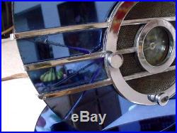Vintage Sparton 566 Bluebird Radio Art Deco Blue Mirror Glass Original 1936