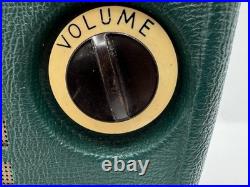 Vintage Sparton Model 309 Lunchbox Portable Tube Radio Green Powers On/ Hums