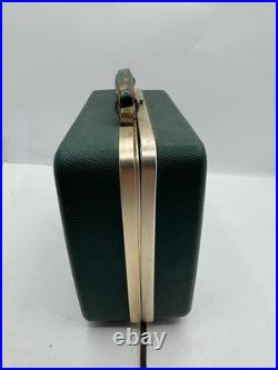 Vintage Sparton Model 309 Lunchbox Portable Tube Radio Green Powers On/ Hums