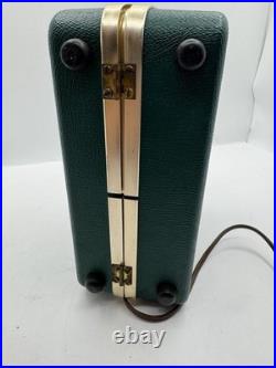 Vintage Sparton Model 309 Lunchbox Portable Tube Radio Green Powers On/ Hums