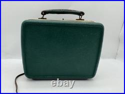 Vintage Sparton Model 309 Lunchbox Portable Tube Radio Green Powers On/ Hums