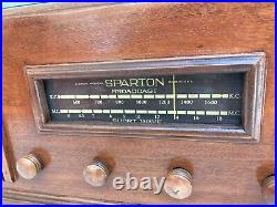 Vintage Sparton Tube Radio Model 6AM26, working too well! Loud! Circa 1946-48