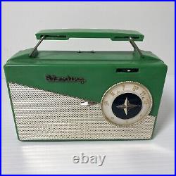 Vintage Sterling LS-4 Portable AM Tube Radio Green Excellent Rare! Untested