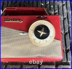 Vintage Sterling LS-4 Portable AM Tube Radio Red Excellent Rare! Untested