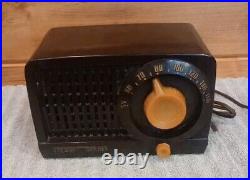 Vintage Stewart Warner 1952 Radio 2C Bakelite Model 9160 Mocha Brown Vacuum Tube