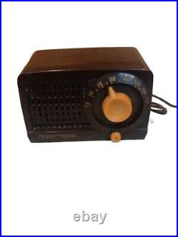 Vintage Stewart Warner 1952 Radio 2C Bakelite Model 9160 Mocha Brown Vacuum Tube