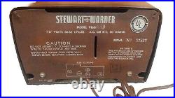 Vintage Stewart Warner 1952 Radio 2C Bakelite Model 9160 Mocha Brown Vacuum Tube