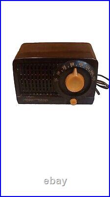 Vintage Stewart Warner 1952 Radio 2C Bakelite Model 9160 Mocha Brown Vacuum Tube