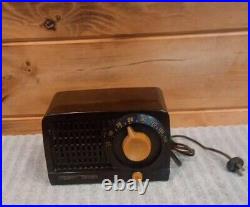 Vintage Stewart Warner 1952 Radio 2C Bakelite Model 9160 Mocha Brown Vacuum Tube