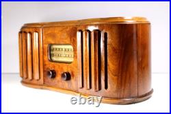 Vintage Stewart Warner Art Deco Old Depression Era Ingraham Wood Cabinet Radio
