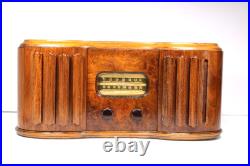 Vintage Stewart Warner Art Deco Old Depression Era Ingraham Wood Cabinet Radio