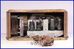 Vintage Stewart Warner Art Deco Old Depression Era Ingraham Wood Cabinet Radio