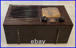 Vintage Super Mini Emerson AM Radio Brown Bakelite Midget Tube Radio