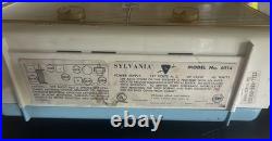 Vintage Sylvania 6T14 Tube Radio Tested Working Mid Century Blue MCM USA AM