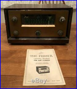 Vintage THE FISHER Series 80 Model 80-T Tube Radio 1958 Powers On with Manual