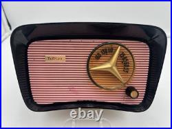 Vintage TRAV-LER Radio T-204 Pink Black RARE Tube Radio Travler WORKING Tabletop Vintage TRAV-LER Radio T-204 Pink Black RARE Tube Radio Travler WORKING Tabletop