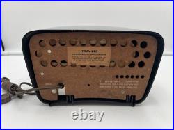 Vintage TRAV-LER Radio T-204 Pink Black RARE Tube Radio Travler WORKING Tabletop