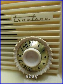 Vintage TRUETONE AM RADIO d2783 ivory Tube RETRO MCM c1940s bakelite RARE