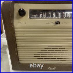 Vintage Temple, Wooden Tube Radio Model F-612, 1940's Working, As Pictured