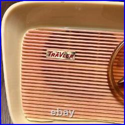 Vintage Trav-Ler T-204 Pink Jetsons AM Tube Radio 1959 TraVler read