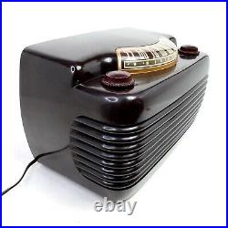 Vintage Tube Radio 1946 Philco Hippo Swirly Brown Bakelite 46-420 Code 125 Works