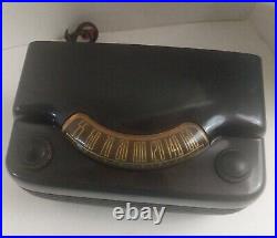 Vintage Tube Radio 1946 Philco Hippo Swirly Brown Bakelite Untested Sold As Is