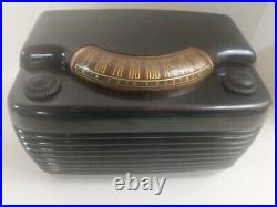 Vintage Tube Radio 1946 Philco Hippo Swirly Brown Bakelite Untested Sold As Is