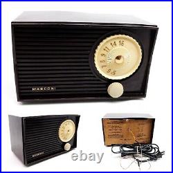 Vintage Tube Radio Canadian Marconi Bakelite Tabletop Mid Century Modern Works
