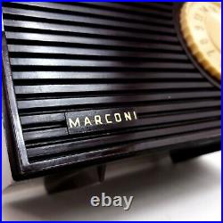 Vintage Tube Radio Canadian Marconi Bakelite Tabletop Mid Century Modern Works