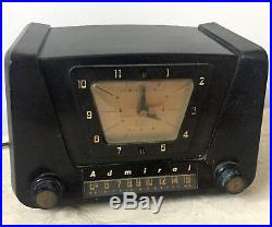 Vintage Tube Radio Clock Admiral Continental 5X22 1952 not tested need attention