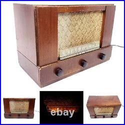Vintage Tube Radio Coronado AM Table Wood 43-8685 6 Tubes MCM Tested Working