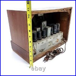 Vintage Tube Radio Coronado AM Table Wood 43-8685 6 Tubes MCM Tested Working