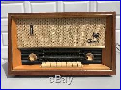 Vintage Tube Radio Galaxie model 203 made in Poland working wood case retro 50's