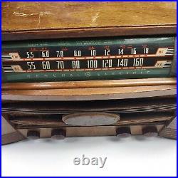 Vintage Tube Radio General Electric GE L-641 Table BC SW1 Wood Curved Glass 1942