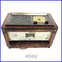 Vintage Tube Radio Gilfillan Brothers 56B Copper Face Wood Cabinet 1946 Works