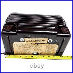 Vintage Tube Radio Hoffman A200 Brown Bakelite Mid Century Rare 1946 Works