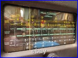 Vintage Tube Radio MULTITONE LONDON Metal Body Cabinet Genuine Collection Old