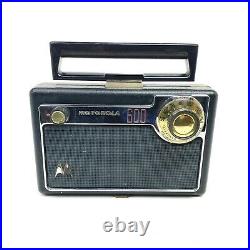 Vintage Tube Radio Motorola 66L1 66L1U Roto-Tenna AM Portable Black MCM Works
