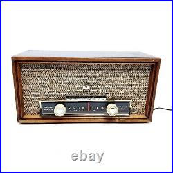 Vintage Tube Radio Motorola Wood Cabinet MCM AM Tabletop Works