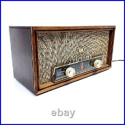 Vintage Tube Radio Motorola Wood Cabinet MCM AM Tabletop Works