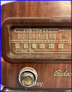 Vintage Tube Radio Packard Bell 602 Dual Tuning Stationized Art Deco Wood