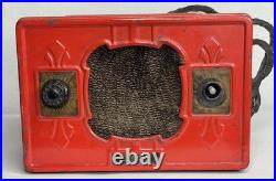 Vintage Tube Radio Red DeWald Dynette Rare PARTS ONLY 10x6.5