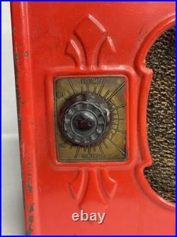 Vintage Tube Radio Red DeWald Dynette Rare PARTS ONLY 10x6.5