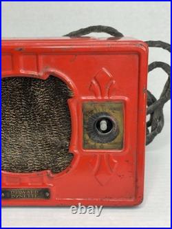Vintage Tube Radio Red DeWald Dynette Rare PARTS ONLY 10x6.5
