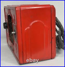 Vintage Tube Radio Red DeWald Dynette Rare PARTS ONLY 10x6.5