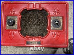 Vintage Tube Radio Red DeWald Dynette Rare PARTS ONLY 10x6.5