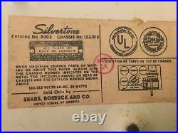 Vintage Tube Radio Sears Silvertone 6002 Compact Tabletop AM Metal Casing 1946
