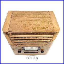 Vintage Tube Radio Stewart Warner Magic Keyboard 01-521 Tombstone Wood 1939